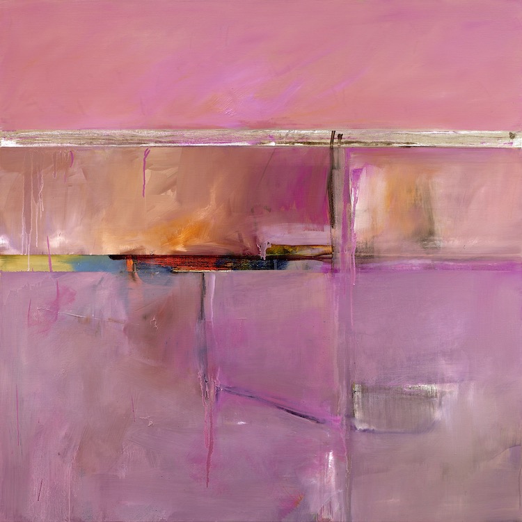 John Waller. Mallee Abstraction Landscape . (Pink) 107 x 107cm 2020
